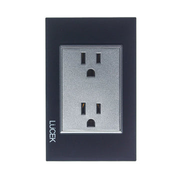 Placa Contacto Duplex Negro Colors