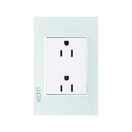 Placa Contacto Duplex Cristal Aqua