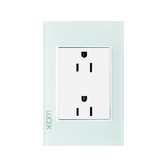 Placa Contacto Duplex Cristal Aqua