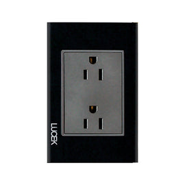 Placa Contacto Duplex Cristal Negro