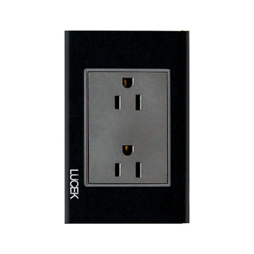 Placa Contacto Duplex Cristal Negro