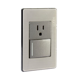 Placa 1 Apagador Escalera 1 Contacto Anonizada