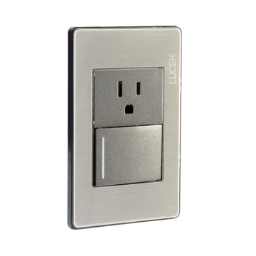 Placa 1 Apagador Escalera 1 Contacto Anonizada