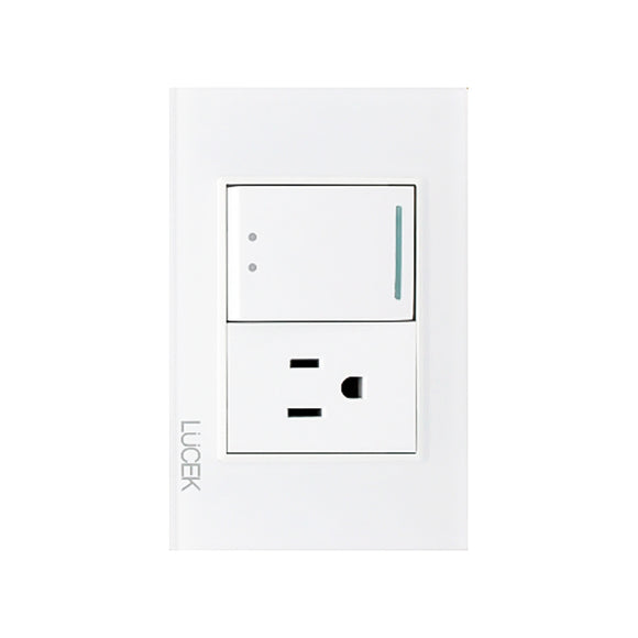 Placa Apagador Escalera y Contacto Cristal Blanco Blanco