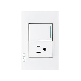 Placa Apagador y Contacto Cristal Blanco Blanco