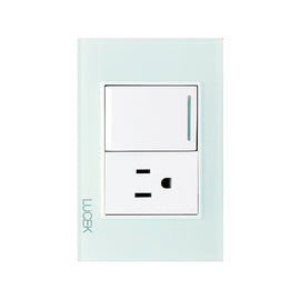 Placa Apagador y Contacto Cristal Aqua