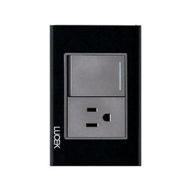 Placa Apagador y Contacto Cristal Negro