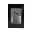 Placa 1 Apagador 1 Contacto Negro Colors-1