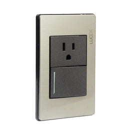 Placa 1 Apagador Sencillo 1 Contacto  Anonizada