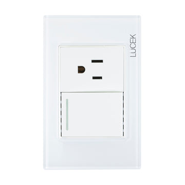 Placa 1 Apagador Escalera 1 Contacto  Blanco Colors