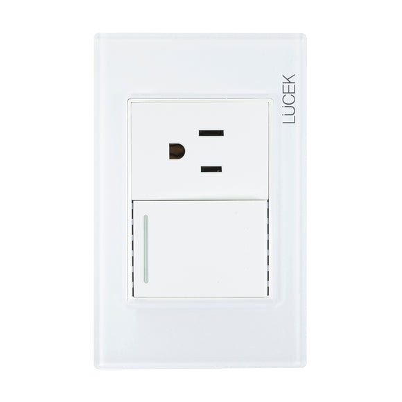 Placa 1 Apagador Escalera 1 Contacto  Blanco Colors