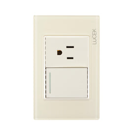 Placa 1 Apagador Escalera 1 Contacto  Hueso Colors