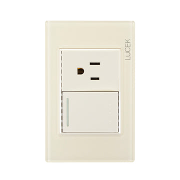 Placa 1 Apagador Escalera 1 Contacto  Hueso Colors