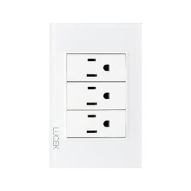 Placa 3 Contactos Cristal Blanco Blanco