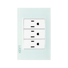 Placa 3 Contactos Cristal Aqua