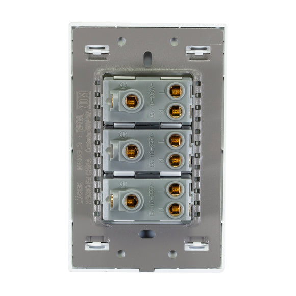 Placa 3 Contactos Blanco Colors