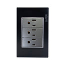 Placa 3 Contactos Negro Colors-1