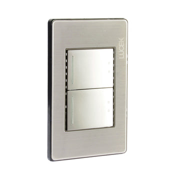 Placa 2 Apagadores Escalera Plata