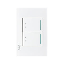 Placa 2 Apagadores Escalera Cristal Blanco Blanco