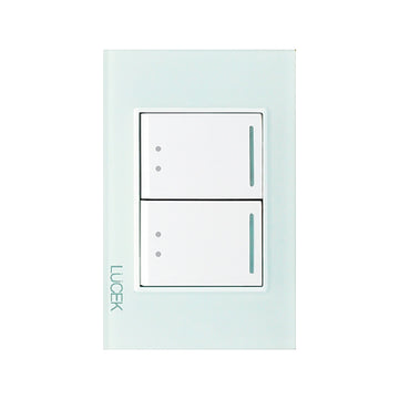 Placa 2 Apagadores Escalera Cristal Aqua