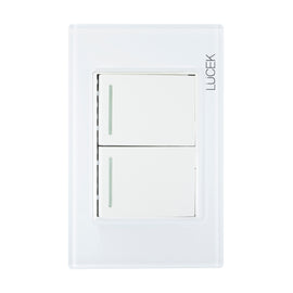 Placa 2 Apagadores Sencillos Blanco Colors