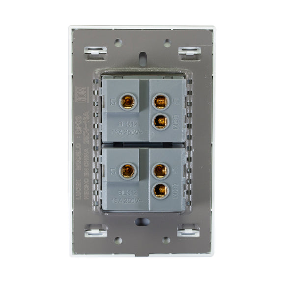 Placa 2 Apagadores Escalera Blanco Colors