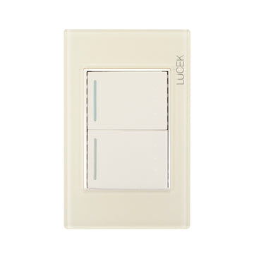 Placa 2 Apagadores Sencillos Hueso Colors