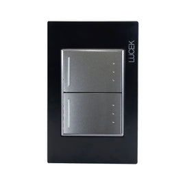 Placa 2 Apagadores Sencillos Negro Colors