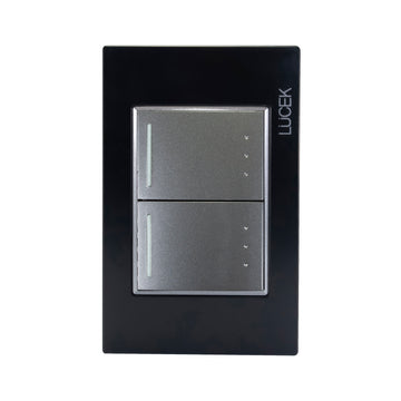 Placa 2 Apagadores Sencillos Negro Colors