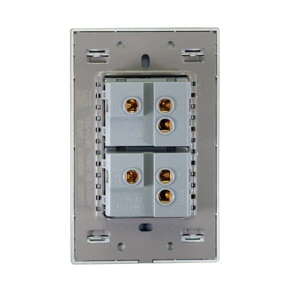 Placa 2 Apagadores Sencillos Negro Colors