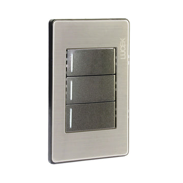 Placa 3 Apagadores Escalera Anonizada