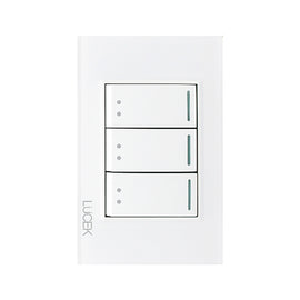 Placa 3 A pagadores Escalera Cristal Blanco Blanco