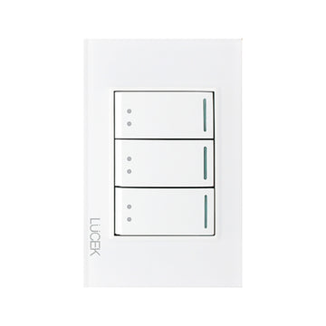 Placa 3 A pagadores Escalera Cristal Blanco Blanco