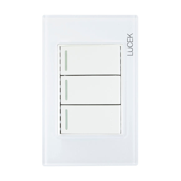 Placa 3 Apagadores Escalera Blanco Colors