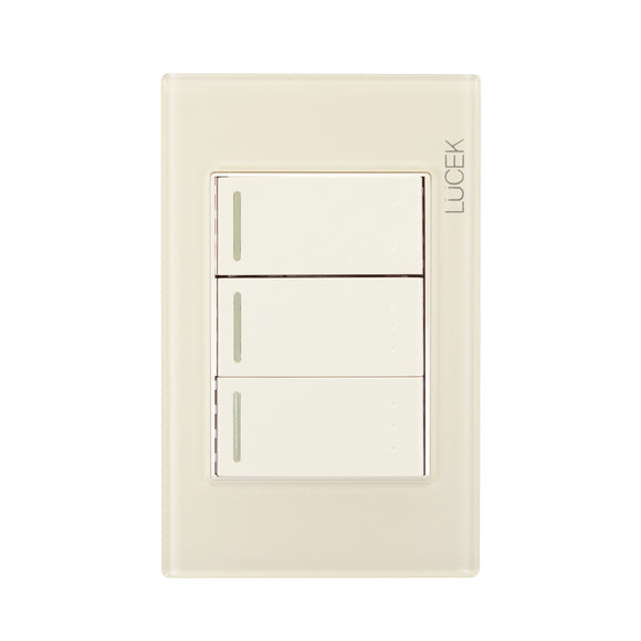 Placa 3 Apagadores Escalera Hueso Colors