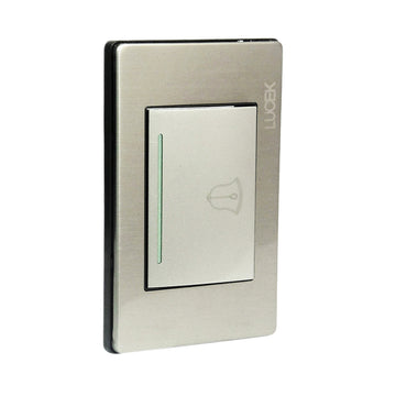 Placa Botón Timbre Plata