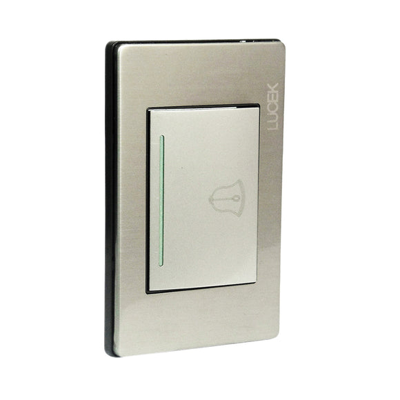 Placa Botón Timbre Plata