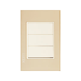 Placa Ciega Cristal Dorado Marfil