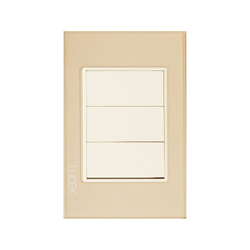 Placa Ciega Cristal Dorado Marfil