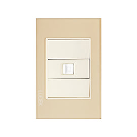 Placa Conexión Módem-Internet Cristal Dorado Marfil