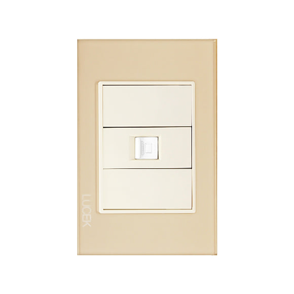 Placa Conexión Módem-Internet Cristal Dorado Marfil