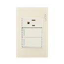 Placa 2 Apagadores Escalera 1 Contacto Hueso Colors-1