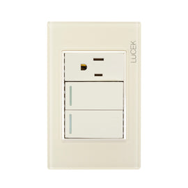 Placa 2 Apagadores Escalera 1 Contacto Hueso Colors