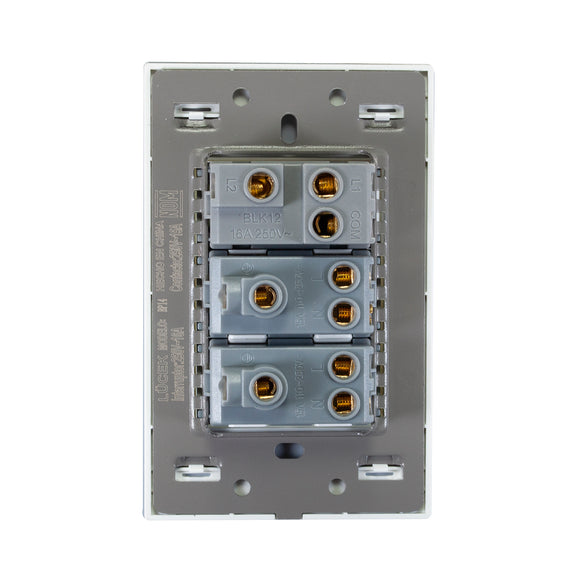 Placa 1 Apagador Escalera 2 Contactos  Blanco Colors