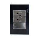 Placa 1 Apagador Escalera 2 Contacto  Negro Colors-1