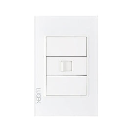 Placa Toma Telefónica Cristal Blanco Blanco