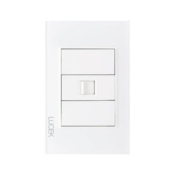 Placa Toma Telefónica Cristal Blanco Blanco