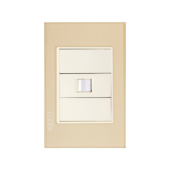 Placa Toma Telefónica Cristal Dorado Marfil