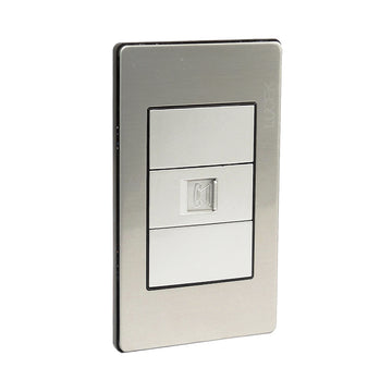 Placa Toma Telefónica Plata