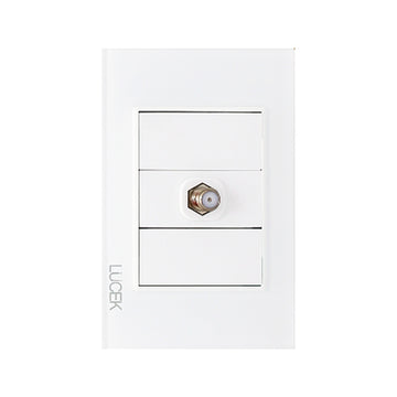 Placa Toma Coaxial Cristal Blanco Blanco